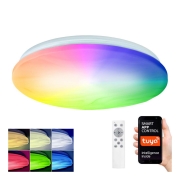 LED RGB Stmievateľné stropné svietidlo WAVE LED/30W/230V Wi-Fi Tuya + diaľkové ovládanie