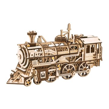 RoboTime - 3D drevenené mechanické puzzle Parní lokomotiva