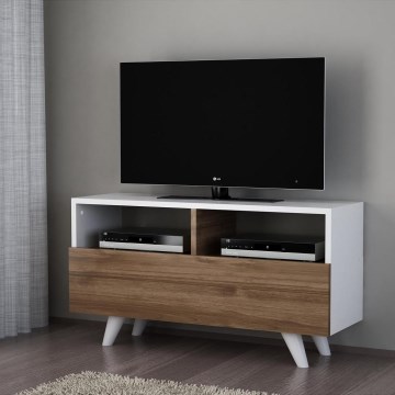 TV Stolík NOVELLA 50,6x90 cm biela/hnedá