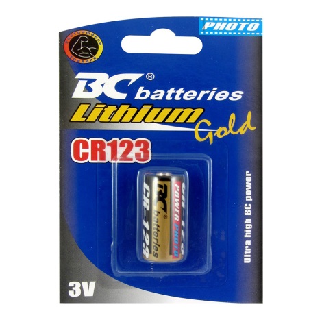 1 ks Lithiová batéria CR123 GOLD 3V