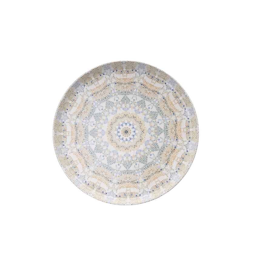 12-dielna jedálenská súprava, pestrofarebná / porcelánová