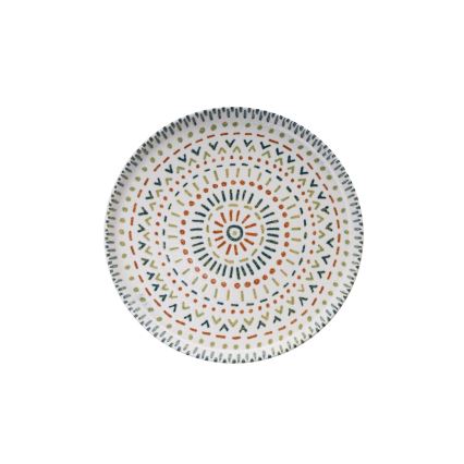 12-dielna pestrofarebná jedálenská súprava z porcelánu