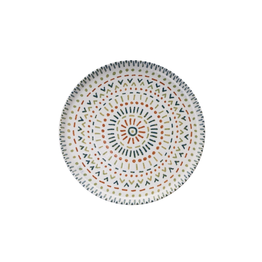 12-dielna pestrofarebná jedálenská súprava z porcelánu