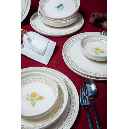 18-dielna jedálenská sada biela/pestrofarebná/porcelán