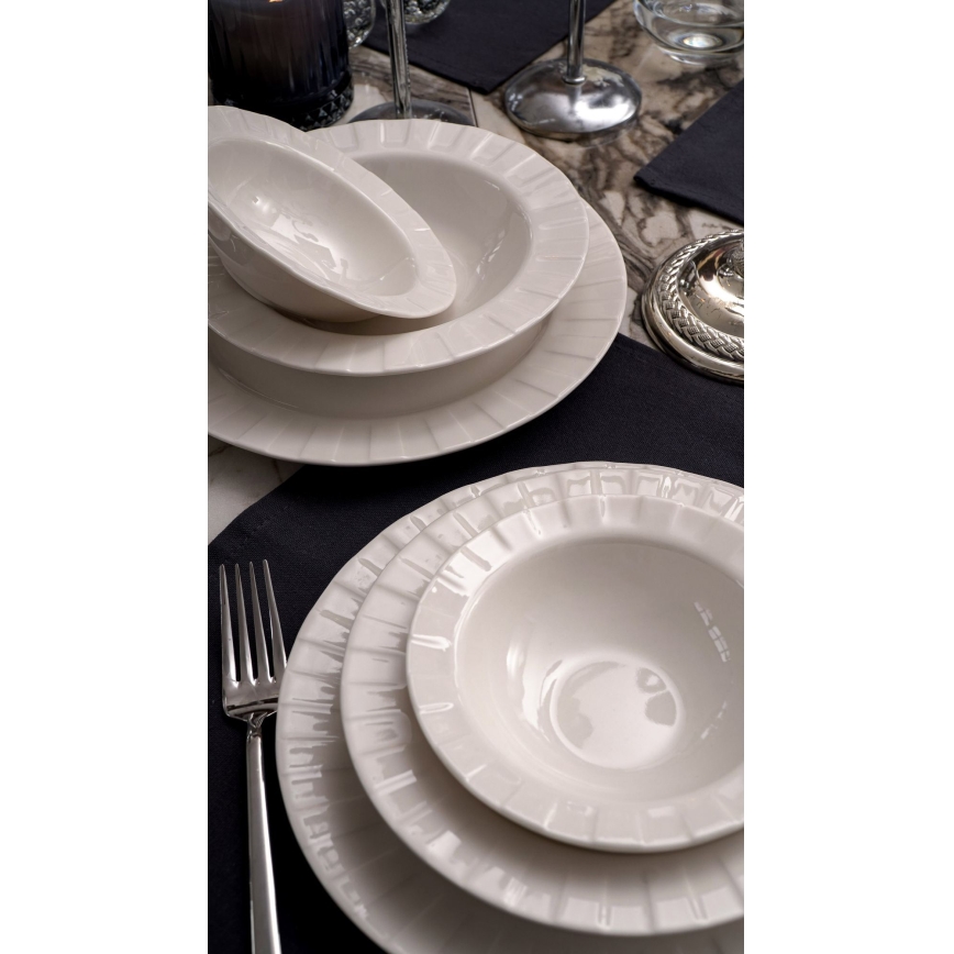 18-dielna jedálenská súprava biela/porcelán
