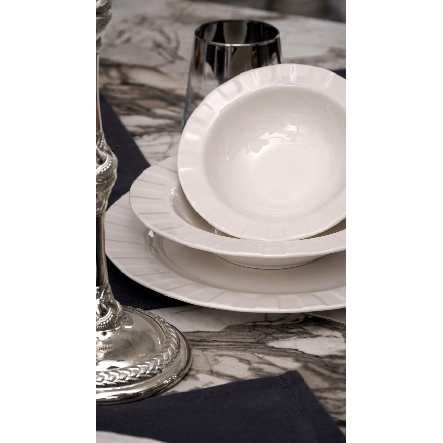 18-dielna jedálenská súprava biela/porcelán