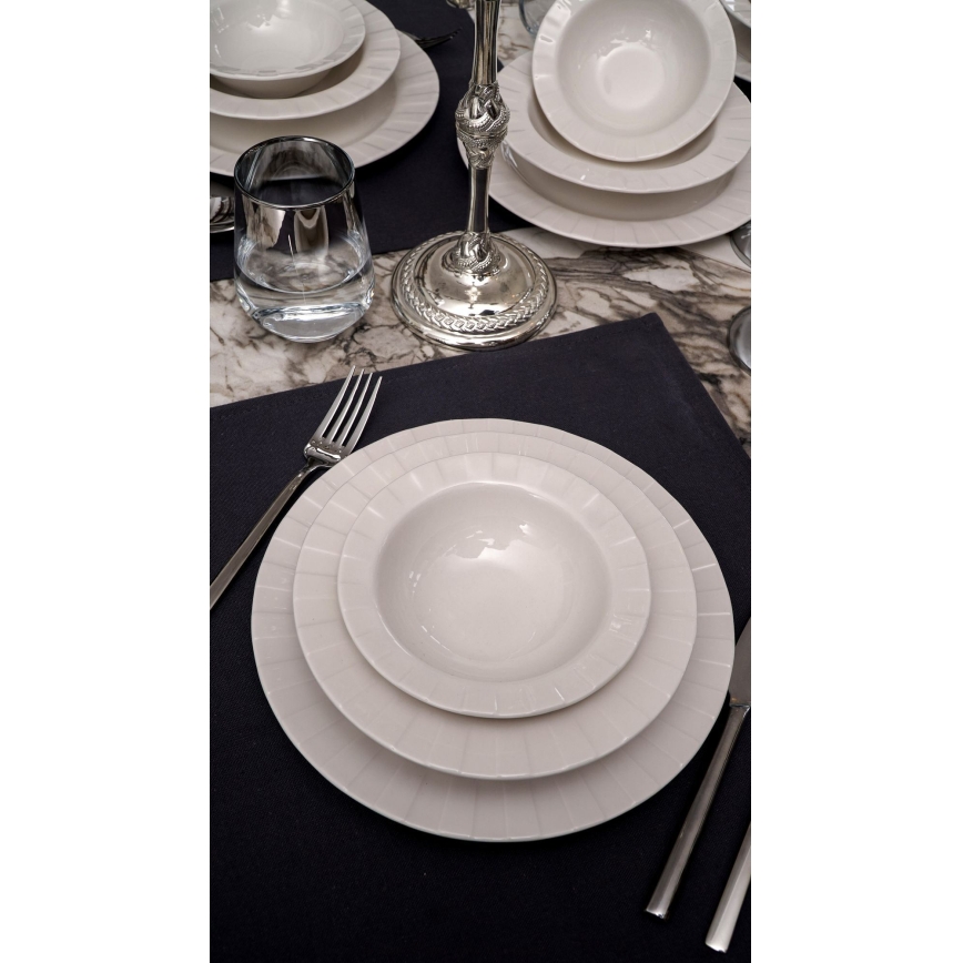 18-dielna jedálenská súprava biela/porcelán