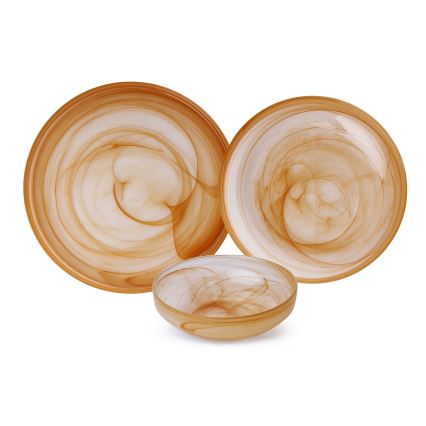 18-dielna jedálenská súprava oranžová/sklo