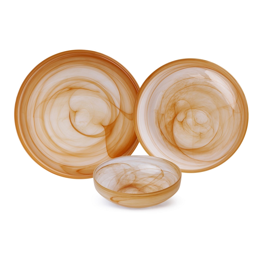 18-dielna jedálenská súprava oranžová/sklo