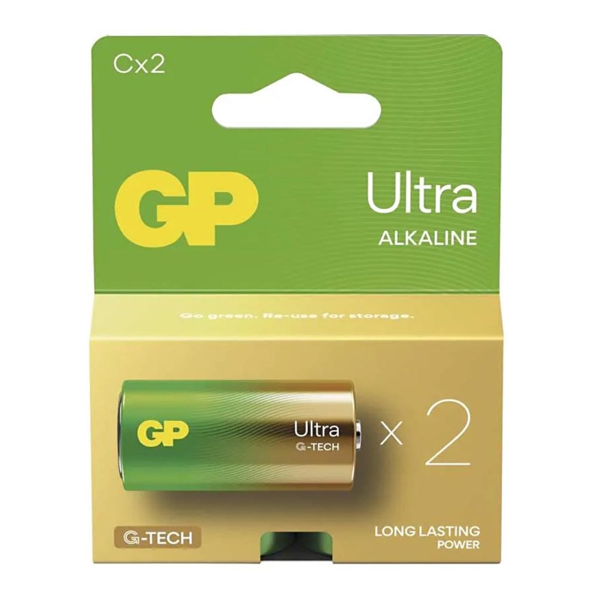 2 ks Alkalická batéria C GP ULTRA 1,5V