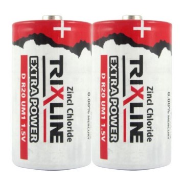 2 ks Zinkochloridová batéria D/R20 1,5V Trixline Extra Power