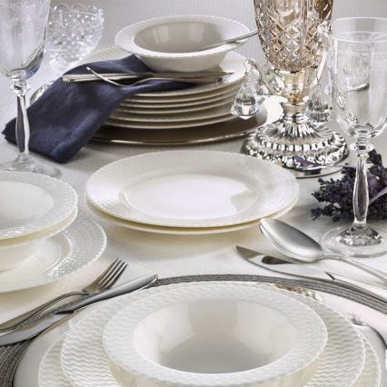 24-dielna jedálenská sada, biela/porcelán