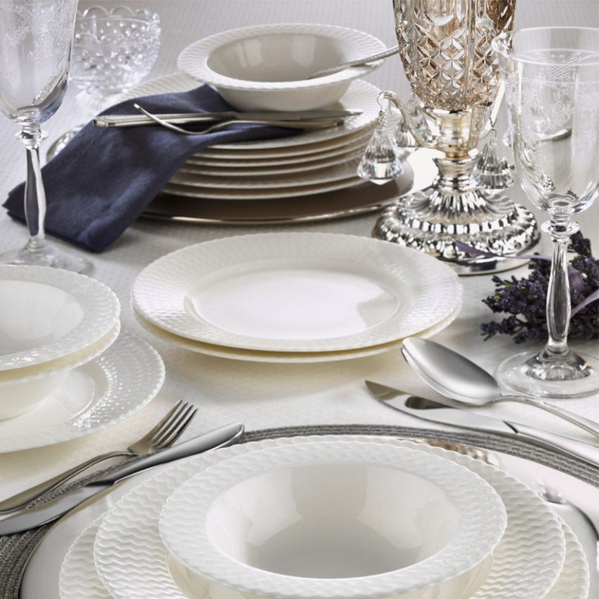24-dielna jedálenská sada, biela/porcelán