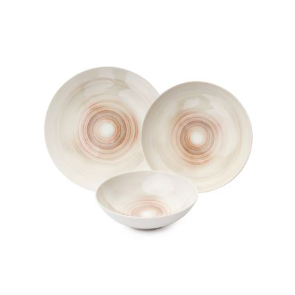 24-dielna jedálenská súprava, béžová/porcelán