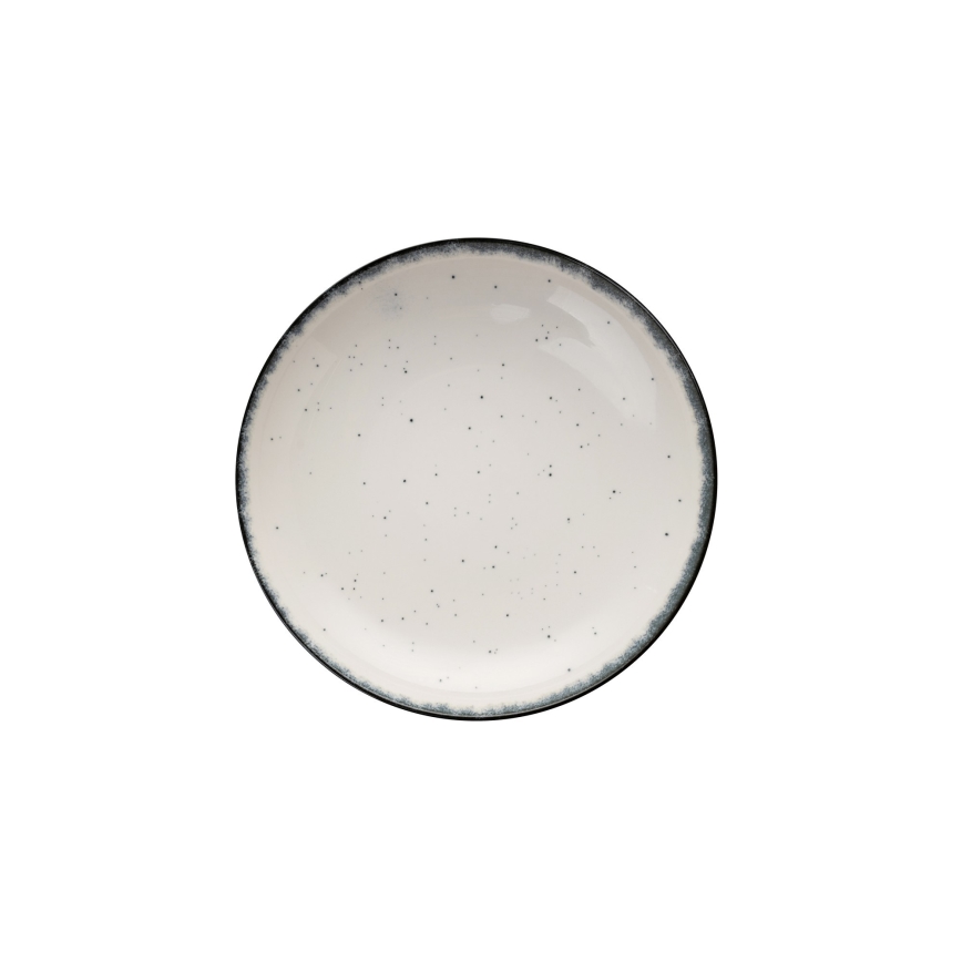 24-dielna jedálenská súprava, biela/čierna, porcelán