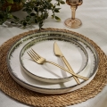 24-dielna jedálenská súprava biela/hnedá/porcelán