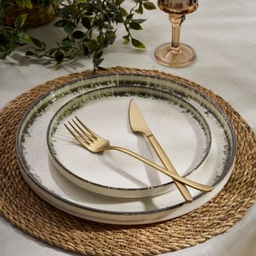 24-dielna jedálenská súprava biela/hnedá/porcelán