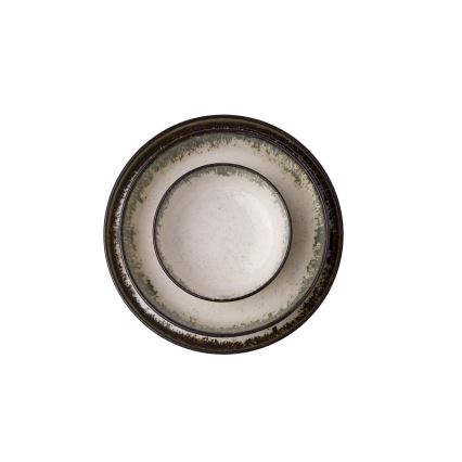 24-dielna jedálenská súprava biela/hnedá/porcelán