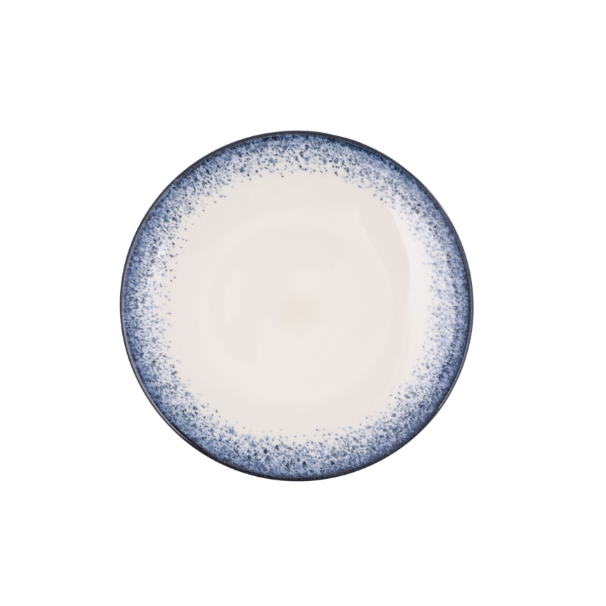 24-dielna jedálenská súprava, biela/modrá, porcelán