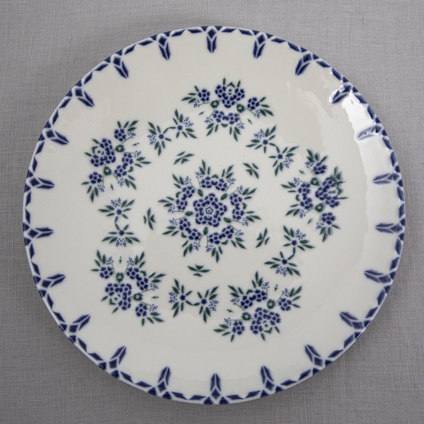 24-dielna jedálenská súprava biela/modrá/porcelán