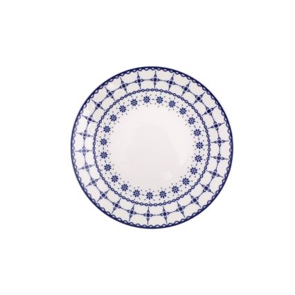24-dielna jedálenská súprava, biela/modrá, porcelán