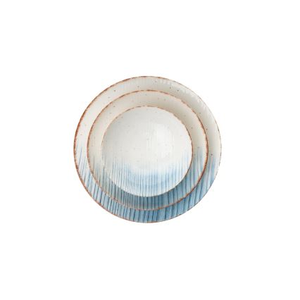 24-dielna jedálenská súprava, biela/modrá, porcelán