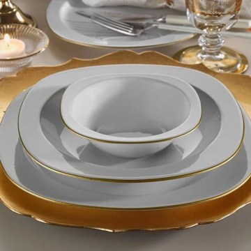 24-dielna jedálenská súprava biela/zlatá/porcelán
