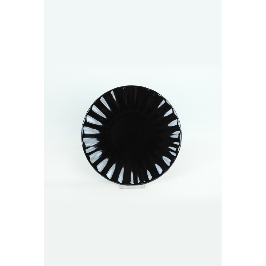 24-dielna jedálenská súprava čierna/kamenina