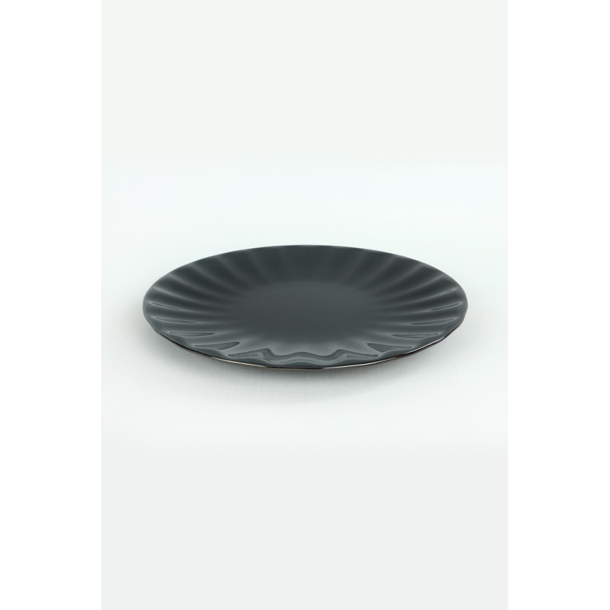 24-dielna jedálenská súprava čierna/kamenina