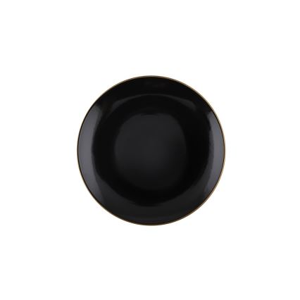 24-dielna jedálenská súprava, čierna/zlatá, kamenina