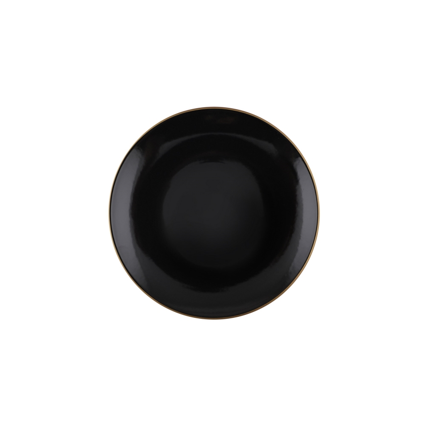 24-dielna jedálenská súprava, čierna/zlatá, kamenina