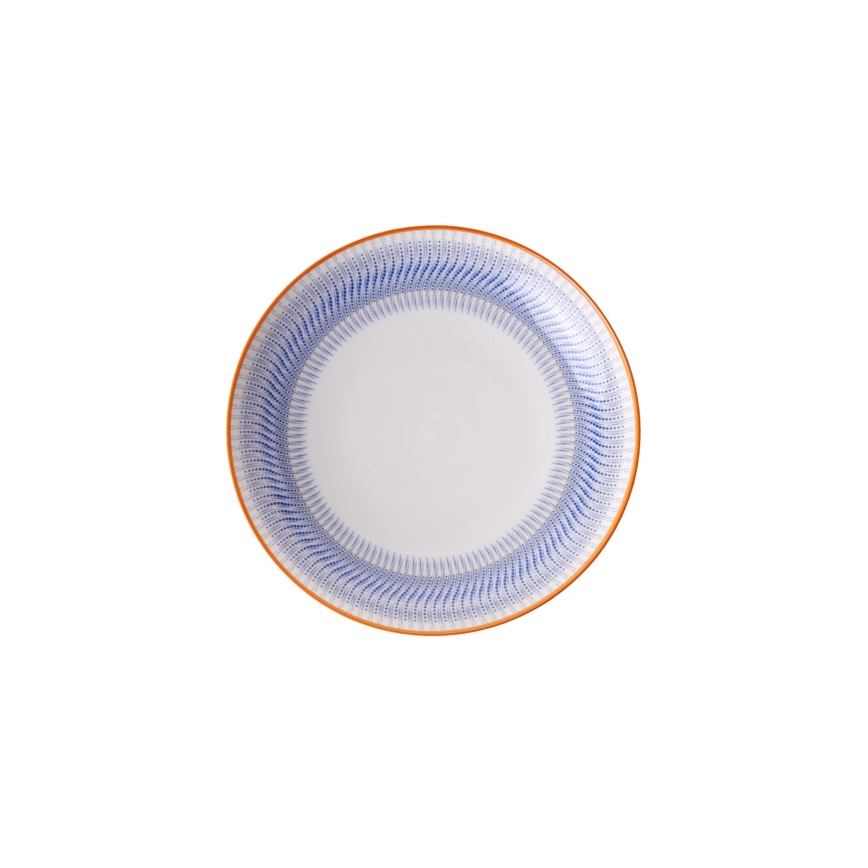 24-dielna jedálenská súprava modrá/oranžová/porcelán