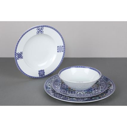 24-dielna jedálenská súprava, modrá, porcelán