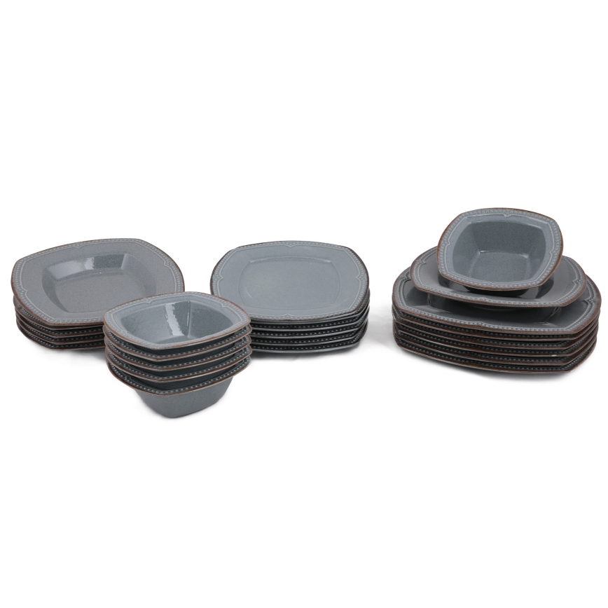 24-dielna jedálenská súprava, modrá/porcelán