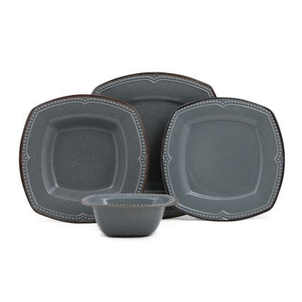 24-dielna jedálenská súprava, modrá/porcelán