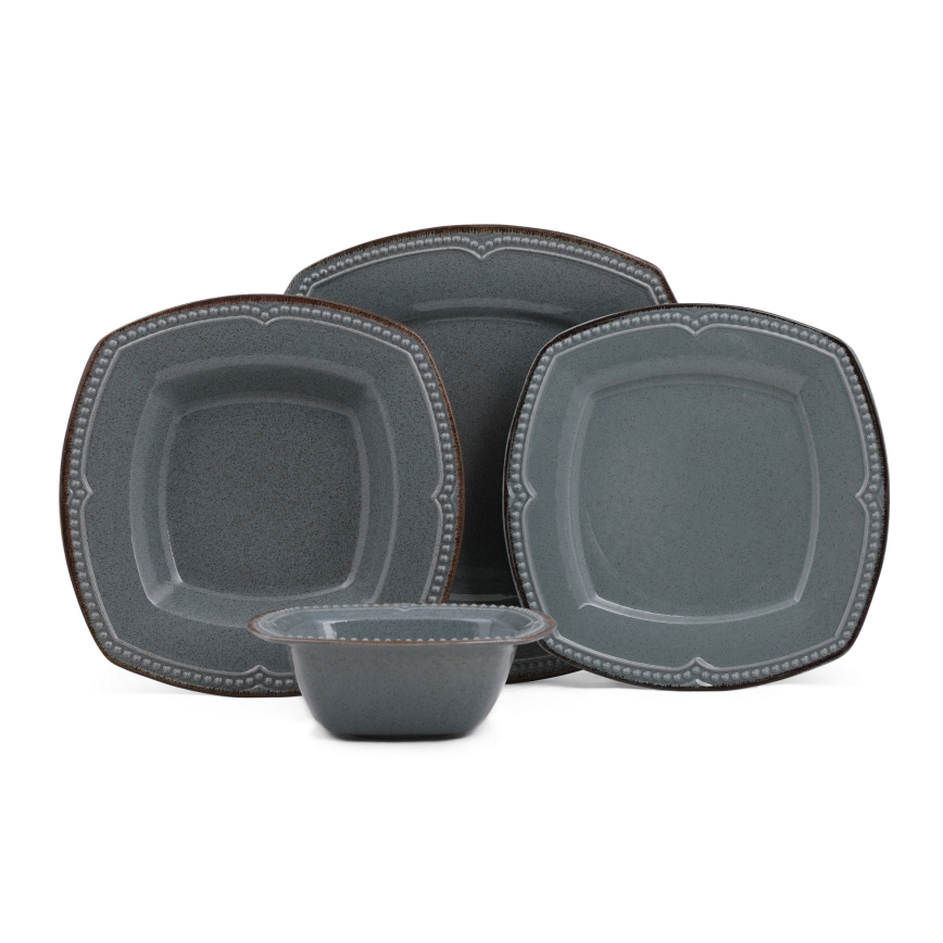 24-dielna jedálenská súprava, modrá/porcelán