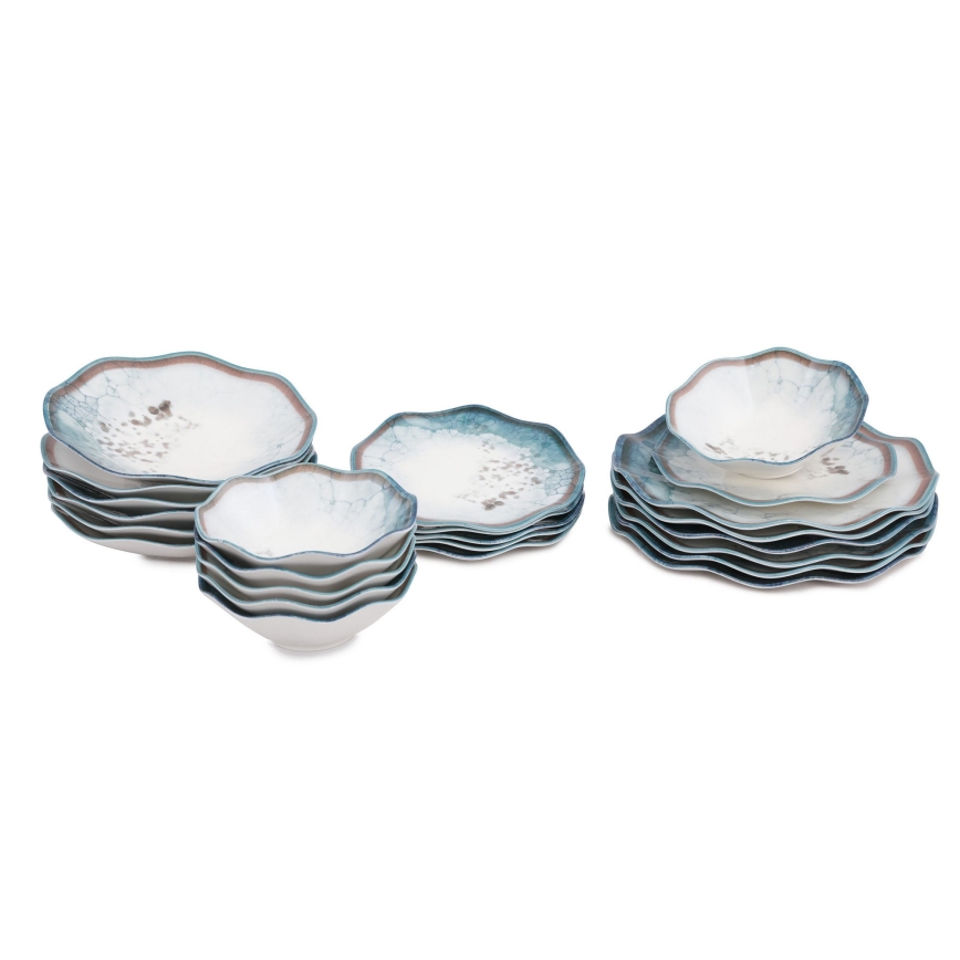 24-dielna jedálenská súprava, modrá, porcelán