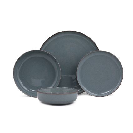 24-dielna jedálenská súprava, modrá, porcelán