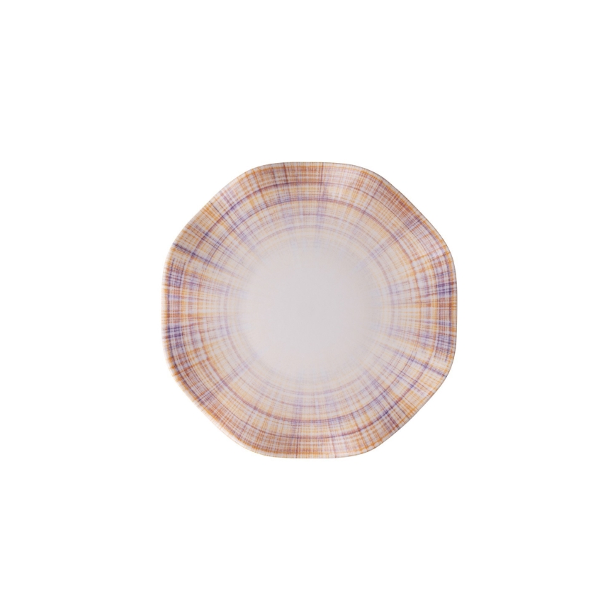 24-dielna jedálenská súprava, oranžová/modrá, porcelán