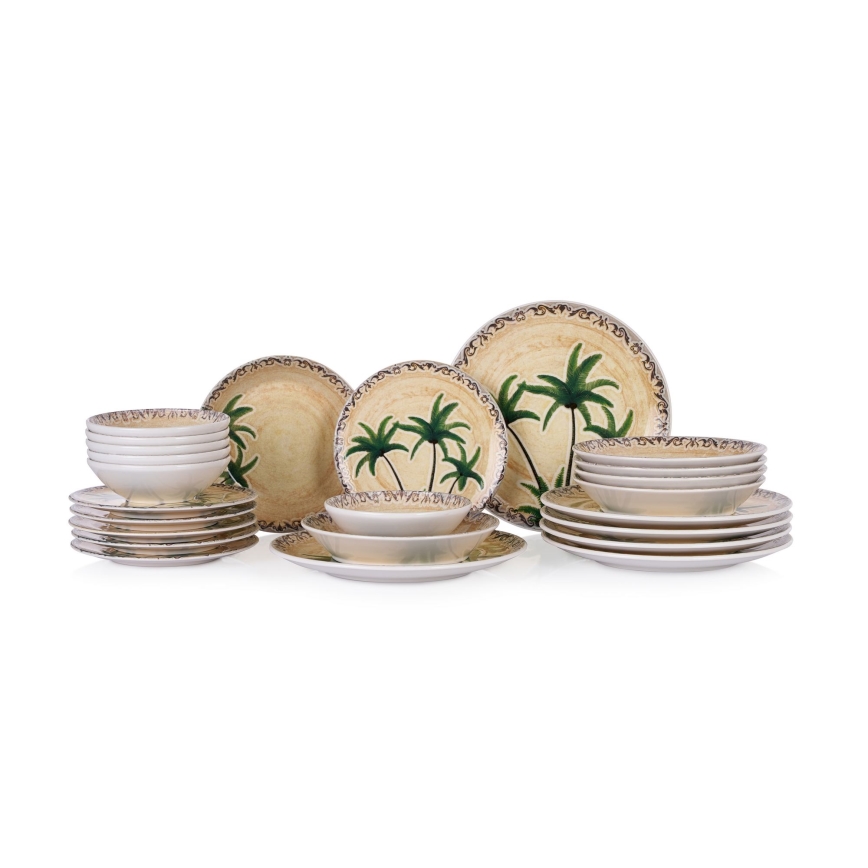 24-dielna jedálenská súprava, pestrofarebná/keramika