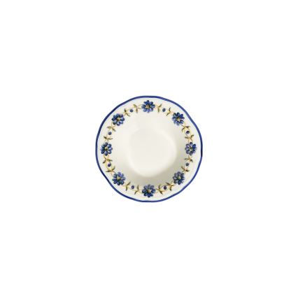 24-dielna jedálenská súprava z porcelánu, biela/modrá/žltá