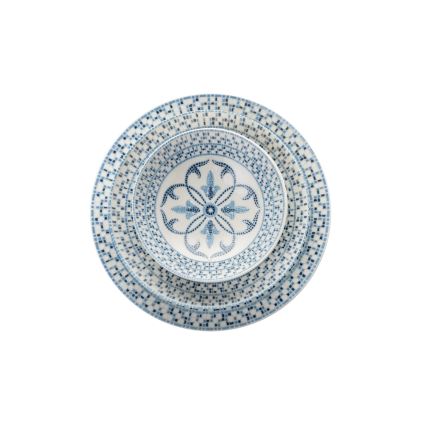 24-dielna jedálenská súprava z porcelánu v elegantnej modrej