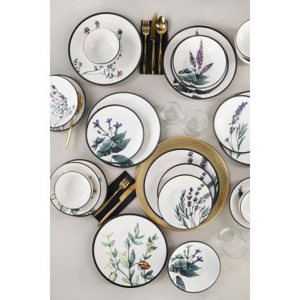 24-dielna pestrofarebná jedálenská súprava z kameniny