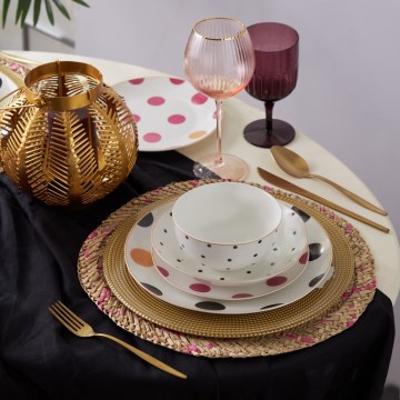 24-dielna pestrofarebná jedálenská súprava z porcelánu