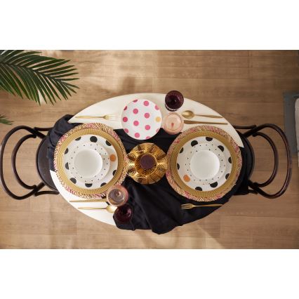 24-dielna pestrofarebná jedálenská súprava z porcelánu