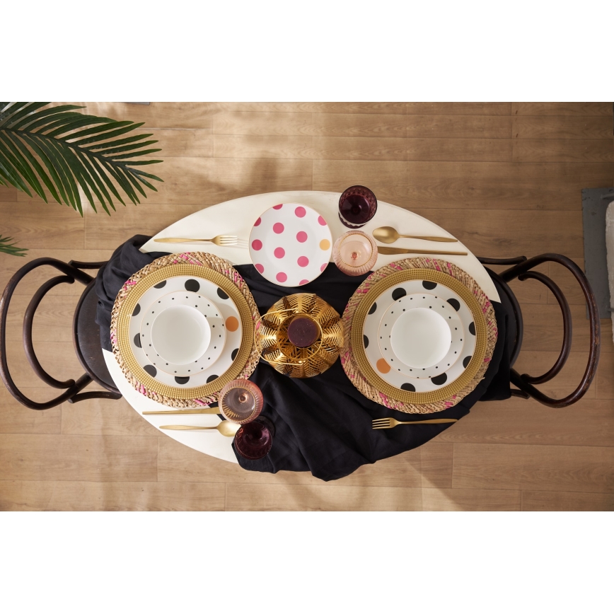 24-dielna pestrofarebná jedálenská súprava z porcelánu