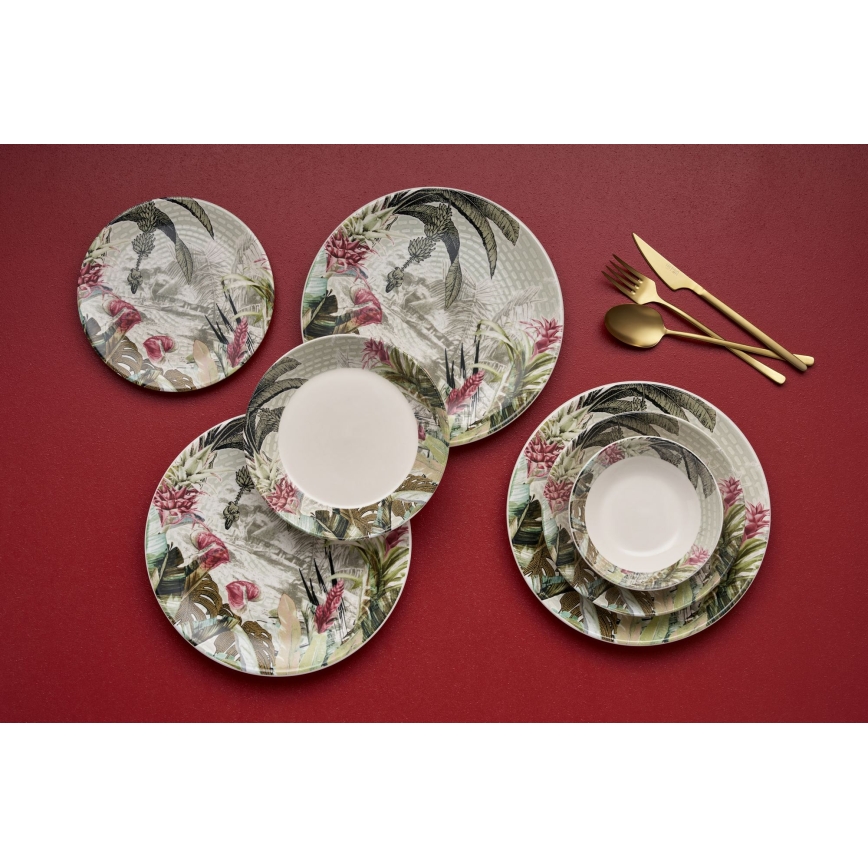 24-dielna pestrofarebná jedálna súprava/keramika