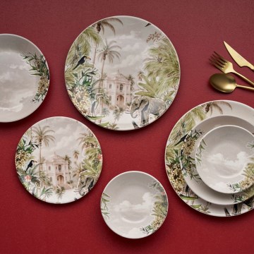 24-dielna pestrofarebná sada riadu/keramika