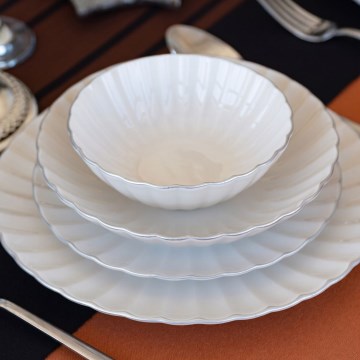 24-dielna sada riadu, biela/porcelán