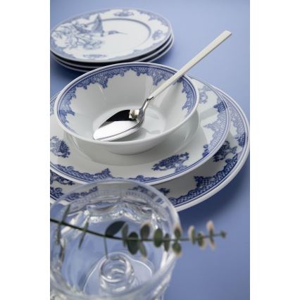 26-dielna jedálenská sada, biela/modrá, porcelán